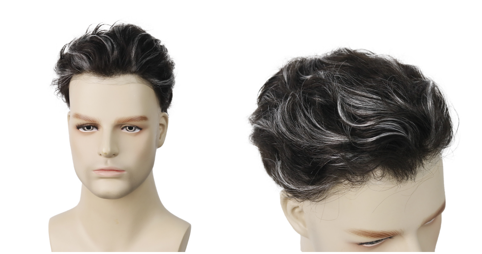 white highlighted hair system